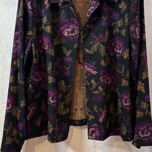 Briggs New York Black and Purple Floral Blazer